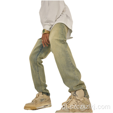Jeans de emagrecimento de outono e inverno masculinos